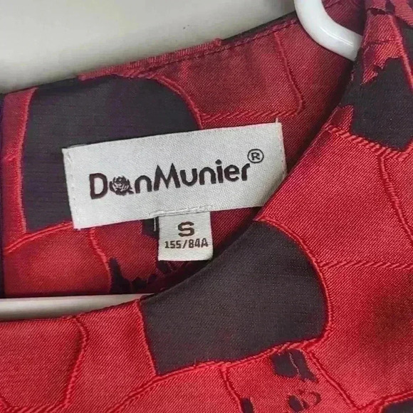 Dan Munier Red and Black Patterned Cocktail Dress Size Small - Picture 6 of 8